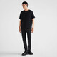 PRADA/Prada Gift Men's Loose Fit Rib Knit Cotton T-Shirt Short Sleeve Black XL