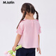 M.Latin/M.Latin/Mall same style children's clothing children's shirt summer new style short-sleeved shirt for girls rose pink 90