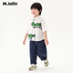M.Latin little ant shirt M.Latin children's clothing 25 summer new style boys' fun ant print short-sleeved shirt semi-bleached 120