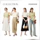Miss Fan Silan Wenger French temperament contrast lace T-shirt 2024 summer new knitted sweater 24FS12110 beige XS
