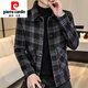 Pierre Cardin 2025 new woolen jacket men's autumn and winter Korean style trendy light mature style men's winter woolen jacket 2911 black gray thick style M