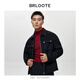 巴鲁特（Brloote）双面呢夹克男高品质休闲拉链翻领工装贴袋羊毛外套 卡其 180/100A