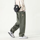 Dingfengbaoluo Pantalones casuales Pantalones rectos sueltos Pantalones de primavera y verano Pantalones HM9901 Militar Green 2xl