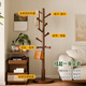 Jiayi solid wood coat rack bedroom clothes rack floor-standing vertical simple clothes hanger office clothes rack clothes drying rack