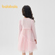 Balabala children's clothing girls dress children's knitted skirt 2025 spring bow mesh skirt sweet 209125111003