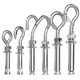 Tianzhuo Hardware 304/201 stainless steel expansion screw hook universal hook lifting ring pull expansion bolt M6M8M10M12 M6 normal opening 304 material 2 pcs
