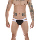 Adult supplies for men, low waist stretch men's thong U convex color-blocking hollow summer ice silk sexy underwear adult sex products gray-green S (see description for details)
