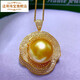 Maiyong Jewelry Natural Seawater Pearl Pendant, Rich Gold Beads Necklace, Perfect Round, Extremely Bright Light, Gift for Mom, Rich Gold Beads