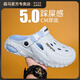 SENMA Sengma hole shoes men's summer outdoor wear shit-like slippers men's sports driving and fishing dual-purpose beach sandals white and black [upgraded version] 41 [Sports standard code, spot instant delivery]