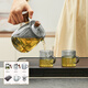 Yipot Tea Glass Tea Set Set Teapot Kung Fu Tea Cup with Filter Tea Water Separation Tea Tray Office Tea