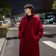 NEW OR MODE Korean style British mid-length woolen coat men's autumn and winter new handsome windbreaker jacket trendy brand high-end top dark gray XL