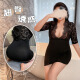 Zhiwen Offizieller Flaggschiff-Laden sexy Pyjamas SM Schande 2025 Neues sexy Paar aufregend schwarze Seidendating-Schlacht Sexy reines königlicher Hosenträger Rock extra groß 6625 großer Größe 120-160jin [Jin ist gleich 0,5 kg]
