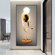 CLCEY Decorative Paintings Entrance Hallway and corridor abstract hanging paintings stairwell vertical modern murals Time to run C6169 Tempered crystal porcelain painting 100*200 piano black