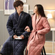 Mandelefin Couple Sleeve Couple Sleeve Women's Winter Three-layer Thickened Cotton Jacket Pajamas Men's Long Fleeve Bathrobe 9848 Women's M (80-100Jin [Jin equals 0.5 kg])