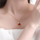 Haikai Necklace Women's Water Drop Red Gem Pendant 24 Gold K Necklace Jewelry Valentine's Day Birthday Gift 24 Gold Ruby Pendant + Gold Chain