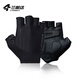 Lampada Bicycle Half Finger Gloves Cycling Gloves Short Finger Spring and Summer Lightweight Perspiration Equipment for Men and Women Black M