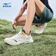 Hongxing Erke Herrenschuhe Lingyue 2 Laufschuhe Herbst Neue weiche elastische schockabsorbierende Laufschuhe mit atmungsaktiven schwarzen Sportschuhen für Männer [Heißverkaufs Empfohlen] Mikrokristall weiß/geschwollene Rockgrau 41