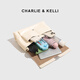 CHARLIE&KELLI CK品牌轻奢包包女包2025新款翻盖流浪包女士单肩斜挎包 贝壳白