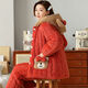 GTYUWVG Hunan Clothing provincial VELVET VELVET DE CORAL FEMELLE FLANNELLE FLANNELLE DE COTTON FLANNELLE DE COTTON À TROISSEUR À TROIS EUSTUME AUTONNEL Modèle M recommandé 80-100jin [Jin est égal à 0,5 kg]