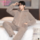 Modal winter coral velvet pajamas men's suit thickened flannel three-layer cotton jacket wearing middle-aged and young home clothes 9913 dark gray L weight (90-120Jin [Jin equals 0.5 kg])
