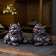 High-end purple pottery tea pet boutique Pixiu Golden Toad can raise fortune toad tea play tea table decoration purple clay tea pet ornaments Purple pottery fortune golden toad