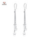 Aido Diamond pt950 platinum long star earrings for women, platinum tassel ear hook earrings for girlfriend, weight 4.1-4.3 grams + delivery certificate + rose gift box
