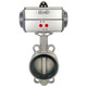 D671X / F-16p en acier inoxydable Valve de papillon pneumatique 304 paires Type de serrage Tetrafluoro Valve DN100 150 250 300 DN200 (acier inoxydable + joint Tetrafluoro)