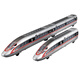 Jueqiao Hochgeschwindigkeits-Eisenbahnspielzeugzug Kinder Simulationslegierung Elektrische Fernbedienung Fuxing Hochgeschwindigkeits-Eisenbahnmodell für Spielzeugwagen-Legierung Fuxing Drei Abschnitte-Silver + Round Track