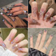 Usar uñas con ojo de gato de gato hecho a mano de alta gama Patch de uñas con uñas Faltas de uñas