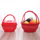 Hank's red basket for weddings, housewarming hand-held basket, worship basket, red wedding basket with lid, red large size