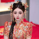 Beibeiyu Bridal Xiuhe Clothing Headwear 2024 New Chinese Style Wedding Atmosphere Xiuhe Hairpin Red Three Styles Xiuhe Hairdress + Ear Clip No Ear Hole Shooting