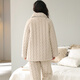 Mandelefin Winter-Pyjama dreischichtige Baumwollladien Korallenmerze verdickte Plüsch-Set-Hauskleidung Herbst und Winter 2023 Neues Modell 12127 Frauen XL (120-140jin [Jin entspricht 0,5 kg]))