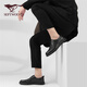 Seven Wolves official men's toe layer cowhide leather shoes men's casual shoes business workplace formal shoes men's black 40