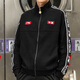 Li Ning jacket, men and women, 2024 new cardigan, long-sleeved loose casual couple knitted sports jacket, AFDS983 elegant black [same style] M