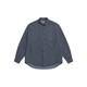 Lekali wash striped denim long-sleeved shirt men's Japanese casual cityboy blue shirt jacket denim blue XL
