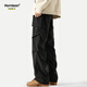 Pantalones de trabajo de paracaidismo funcional americano de homlean Nicho suelto de primavera y verano Nicho de senderismo informal S6603 Negro 3xl