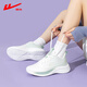Huili Frauenschuhe und Turnschuhe für Frauen 2025 Sommer neu atmungsaktive lässige Nettoschuhe für Frauen weiches alleiniges Licht und vielseitig schockabsorbierende Laufschuhe weiß und grün [Dämpfend weicher Elastizität, leicht und atmungsaktiv] 38