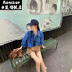 Maycaur徐秋阳 深海奇缘  春夏新款百搭时尚休闲显白显瘦衬.衫12162 蓝色衬衫 S