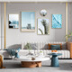 Mohu (mohu) living room decoration painting sofa background wall mural modern simple landscape landscape painting TV wall high-end new style hanging paintings seaside landscape 15935 (including wall clock) art crystal porcelain combination-black frame