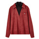 Shandu Bila New Year Red Elegant Temperament Fake Two-piece Shirt Women's Winter Half-High Collar Right Shoulder Pullover Workplace OL Style Shirt