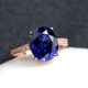 High quality tanzanite sapphire ring, simple women's model, tanzanite white gold (main stone 6X8mm)