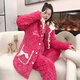Catman three-layer cotton pajamas for women in autumn and winter thickened coral flannel flannel internet celebrity home clothing DLM-6621# three-layer cotton thickened M Recommended 80-100Jin [Jin equals 0.5 kg]