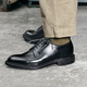 Tired children UK01 British last German Wanhame calf leather Italian V sole Commuter wedding shoes glossy derby shoes German red brown calf F1349+ English bean sole E last 41