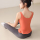Shuangxiu Yoga Top for Women with Breast Pad 2025 New Style Covering Belly and Wearing Suspenders Professional Sports Vest for Pilates Training Coral Red Top L(110-120)