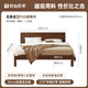 Original original solid wood bed modern simple small apartment night light oak large bed bedroom double bed log style L701D [high body - black walnut color] 1.2*2.0m single bed large bed