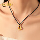 CHINA GOLD Gold Necklace Women's Pure Gold Peace Buckle Pendant Transfer Beads Jewelry Birthday Gift for Girlfriend and Wife Pure Gold Peace Buckle Necklace About 1.2g Black Rope
