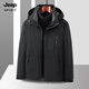 JEEP SPIRIT Jacket Jacket Three-in-One Two-piece Suit Coldproof Comfortable Casual Outdoor Wear ZT1818 Jacket Men's Black 2XL