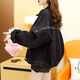 Jaqueta de mezclilla negra inteligente para mujeres 2025 Spring y otoño Nuevo diseño Retro Hong Kong Estudiante Corea de mezclilla Corea de mezclilla 9926# Estilo de imagen [negro] L [sugerido 111-125Jin [Jin es igual a 0.5 kg]]]