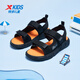 XTEP children's shoes, children's sports sandals, breathable and comfortable open-toe sandals, non-slip beach shoes, small, medium and large children's summer sandals, black 27