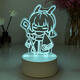 YWZR light meets the surrounding night lights, white bird, wizard, vanity wreath, initial doll, birthday gift ornaments 9923 [cat] [sixteen colors] battery compartment + remote control